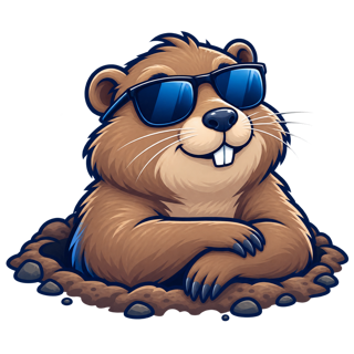 Drainology the groundhog relaxing in his burrow